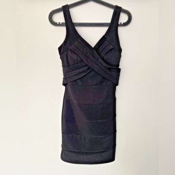 Windsor Black Bandage Mini Dress - Picture 1 of 10